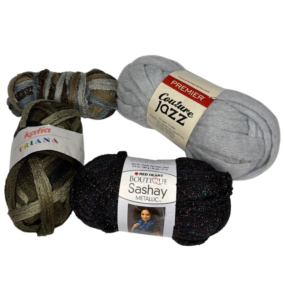 Katia Triana Yarn Mixed Lot Red Heart Couture Jazz Crochet Knit Craft DIY Gift